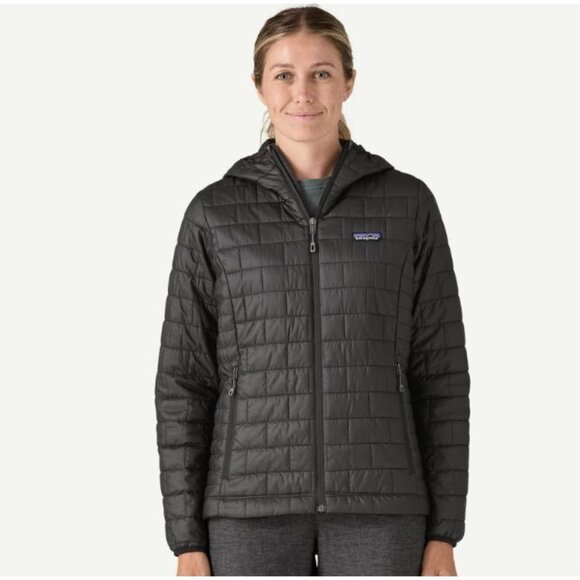 Patagonia Nano Puff Hoody Jacket Women's Size Medium in Black - Picture 1 of 9